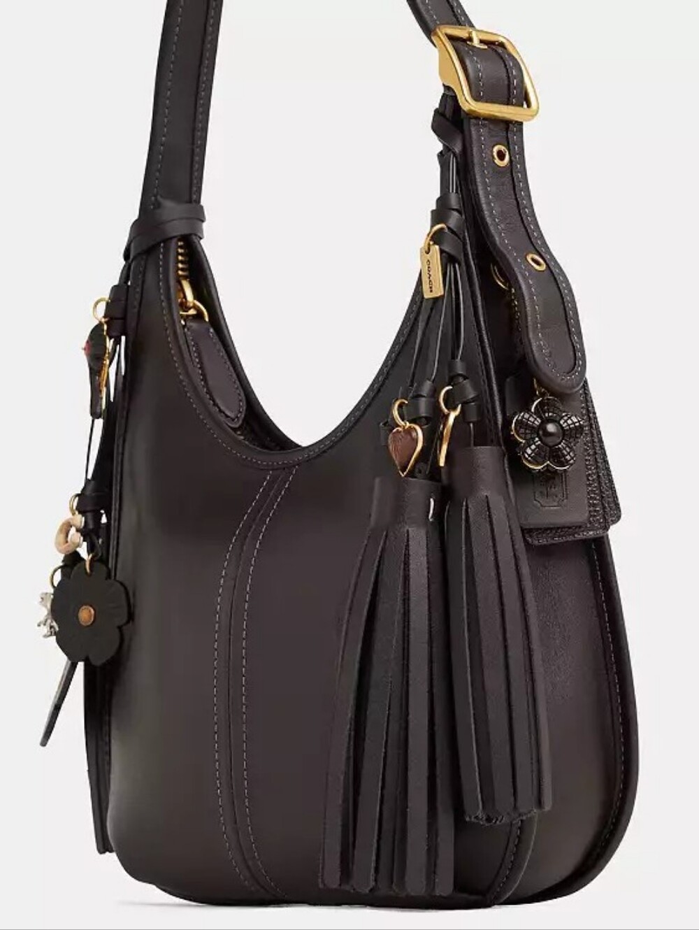 *Upcrafted/ReLoved [Coach] Ergo Shoulder Bag, CFI02, One-of-a-kind, Black, Charm - Picture 15 of 16